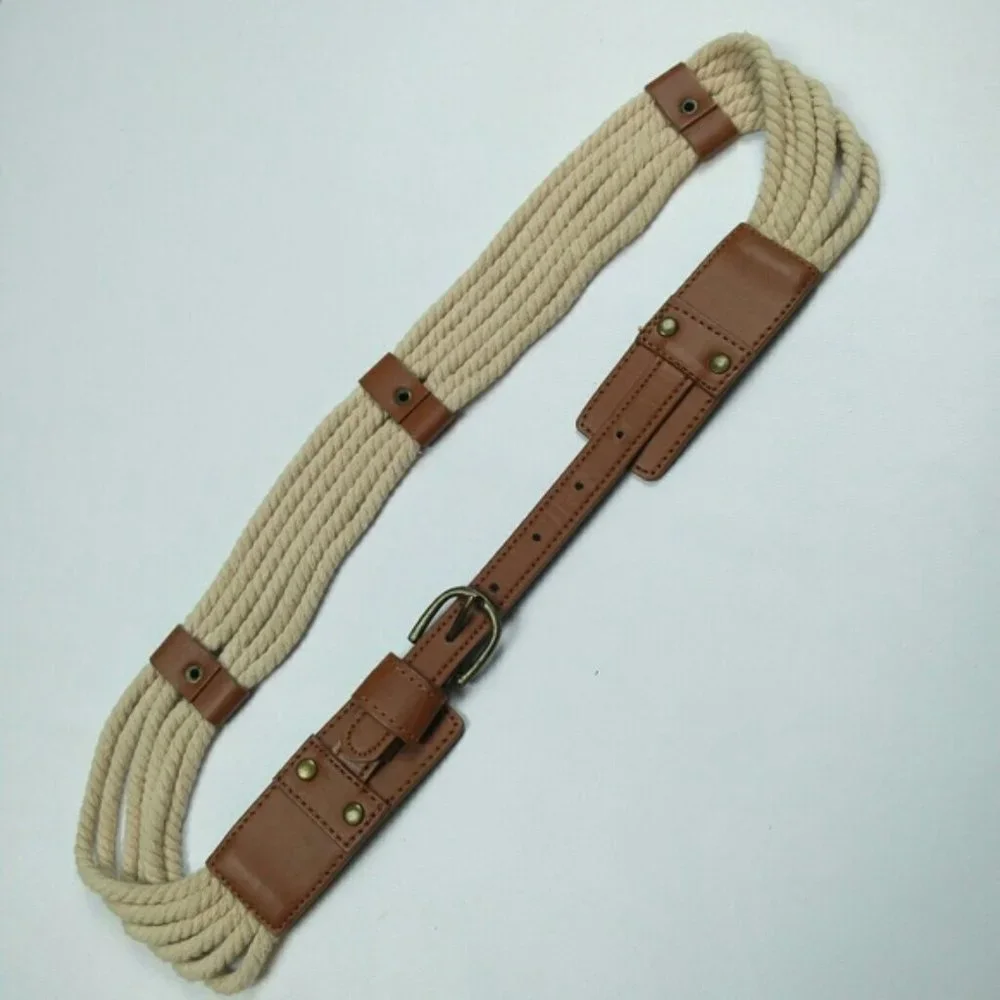 Vintage Rope and vegan leather belt Sz. S/M